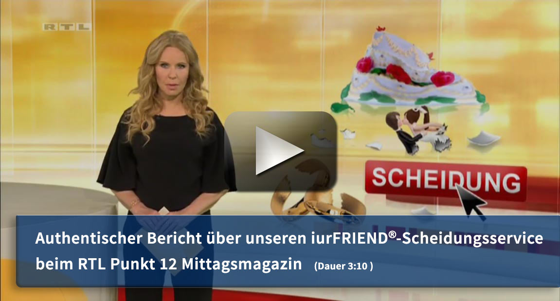 Vorschaubild: Authentischer Bericht über unseren Scheidungsservice beim RTL Punkt 12 Mittagsmagazin